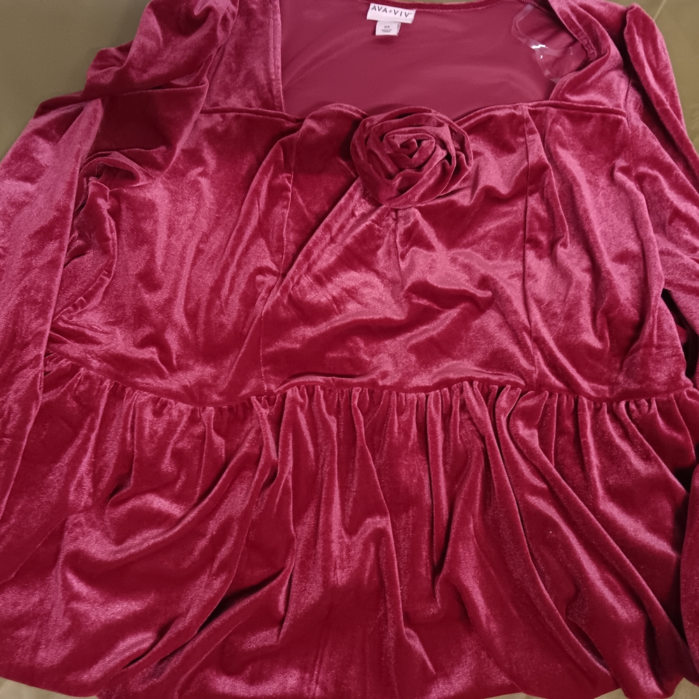 Ava & Viv Red Pleated Babydoll Dress for Weddings